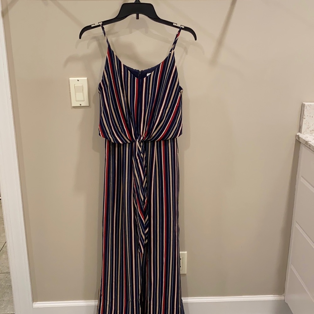 Navy Striped Jumpsuit